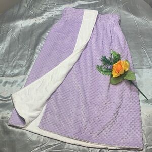 🌹 Boogie Baby Towel Wrap •  Super Soft Cozy Purple & White Kids Velcro Towel